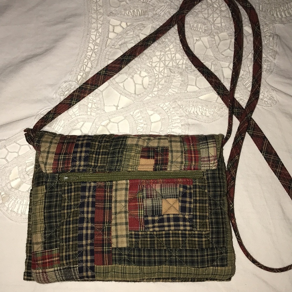 Victorian Heart quilted plaid Crossbody Purse - Picture 9 of 11